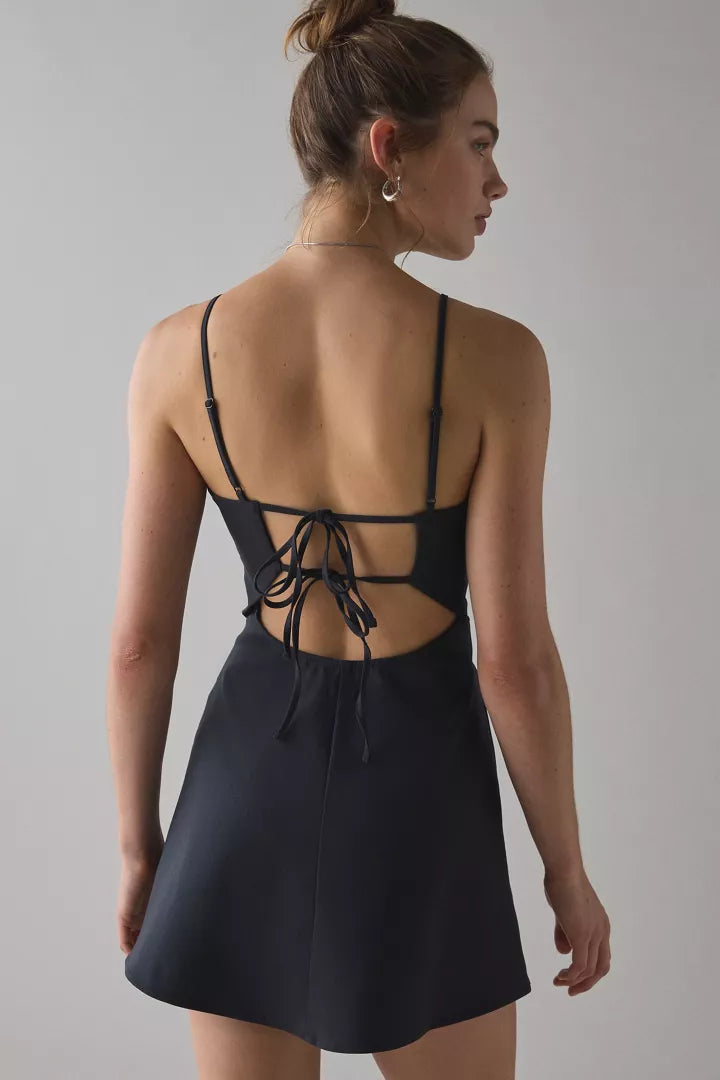 Kimchi Blue Becca Open Tie-Back Fit-And-Flare Mini Dress