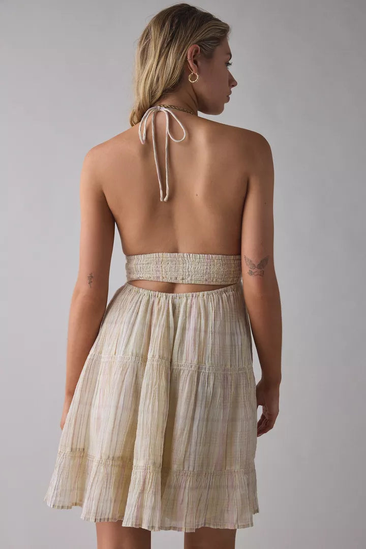 Kimchi Blue Phoebe Cotton Open-Back Halter Knee Length Dress